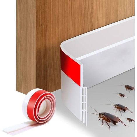 Bas de Porte Isolant - Boudin de Porte Adhésif - idéal pour l\'isolation Contre Le Froid, Le Bruit & l\'humidité - 90 x 5cm - Blanc