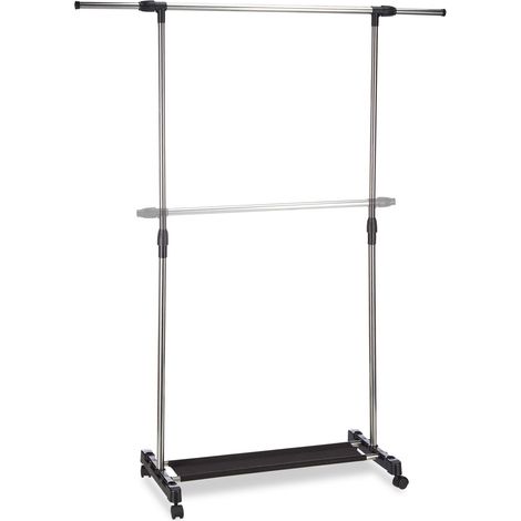 AppendIABiti mobile regolabile con ruote 80 x 120 x 45 cm design elegante in metallo argentato 130003955