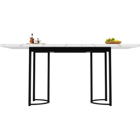 Mesa de Comedor Extensible para 6 a 8 Personas con Tablero Deslizante y Patas Ajustables en MDF y Metal (1/5)