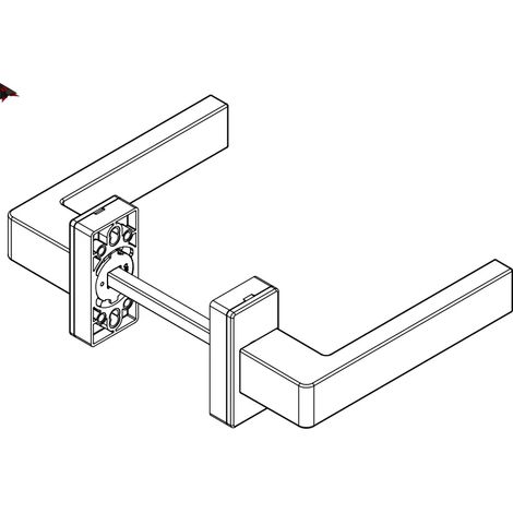 Béquille double sur rosace rectangle KORA - Blanc 9016 mat