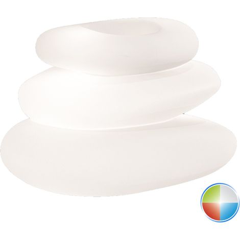 Vaso luminoso moderno di design 75x62 H47 in polimero resistente con LED multicolor per interno ed esterno - Made in Italy - Monacis (1/4)