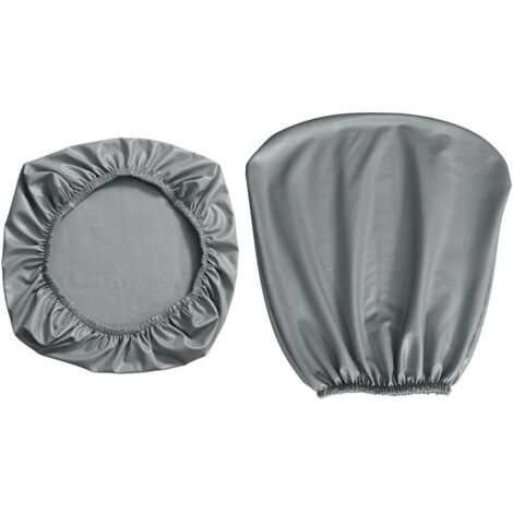 Housse de chaise de bureau gris clair - Housse lavable - Convient pour la plupart des chaises de bureau de 38 à 48 cm (housse de dossier et housse de coussin d'assise) (1/5)