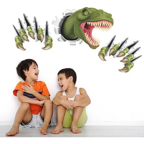 stickers Muraux Dinosaures 3d Autocollants Muraux Mural Stickers Pour Chambre Salon Mur Tv (1/5)