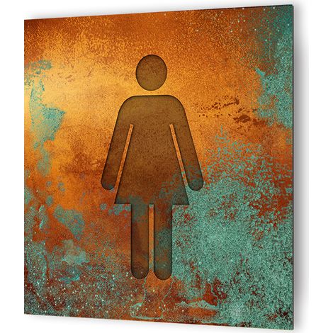Panneau pictogramme de signalisation · Toilettes Femmes Texture Cuivre (1/5)