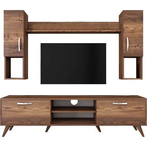 Porta TV in legno "Mezalun" - 180 x 35 x 48 cm - Marrone