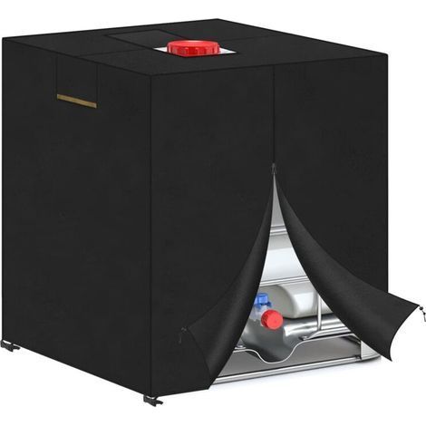 Schutzhülle für 1000-Liter-IBC-Wassertanks, Regenwasser-IBC-Tankabdeckung, 1000-Liter-Tankabdeckung, UV-beständig, wasserdicht, IBC-Containerabdeckung, 120 x 100 x 116 cm (1/5)