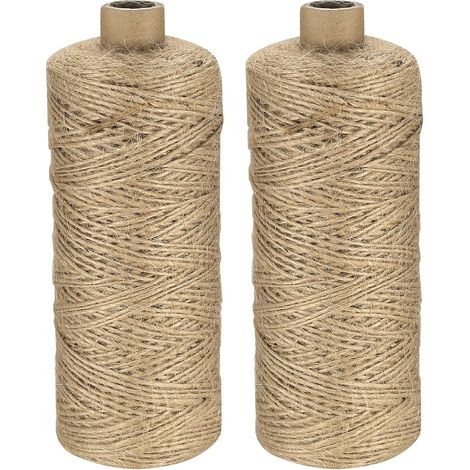 Juteschnur – 2 Rollen – Natur – 1 mm x 200 m – Stark – Für Gartenarbeit und Dekoration (1/5)