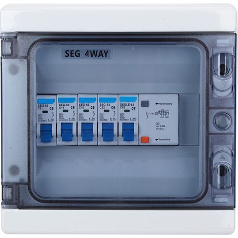 Interruttore automatico impermeabile da 63 A 30 mA – Protezione contro le dispersioni – 4 poli – Grado di protezione IP65 – Rame puro per ambienti umidi - x16a32A (1/5)