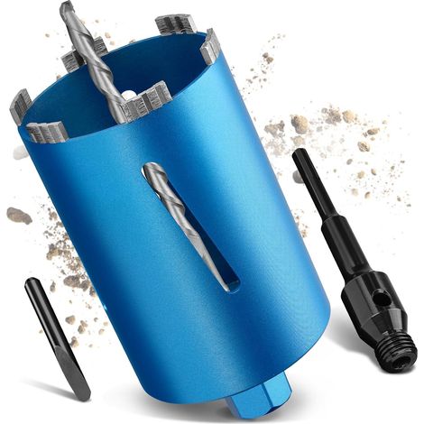 Couronne de forage M22 humide/sec - L200 mm - Diamètre : 102 mm - Avec adaptateur SDS Plus - Segment de 10 mm - Couronne de forage diamantée turbo - Couronne de forage pour carotteurs pour béton (1/5)