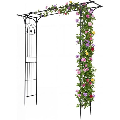 COSTWAY Arco Pergolato Giardino Traliccio Esterno Tunnel Metallo Pianti Rampicanti Fiori Matrimonio Festa Terrazzo Spalliera Grigliato Supporto Rose Robusto R (1/5)