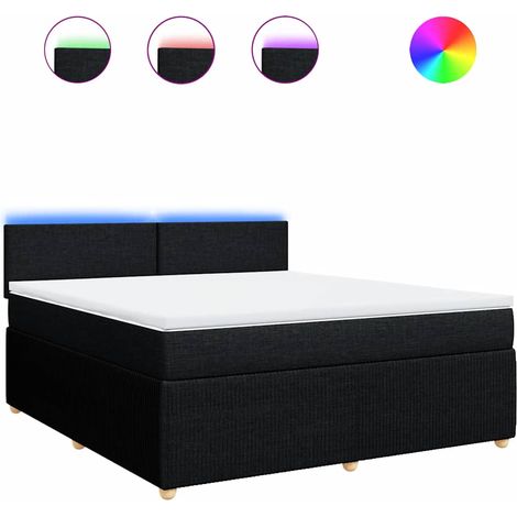 Maison Exclusive - Cama box spring con colchón tela negro 180x200 (1/5)