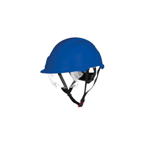 Casque de Securite ABS Bleu COVERGUARD PHOENIX PRO - Non Ventile - Harnais 6 Pts - Lunettes Integrees Anti-Rayure - EN 397
