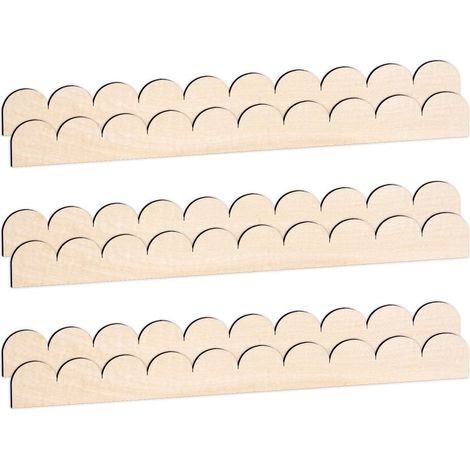 Irovami Ensemble de 6 baguettes de finition festonnées en bois brut – Bordures décoratives à faire soi-même pour murs, armoires, portes et cadres de fenêtres (1/5)