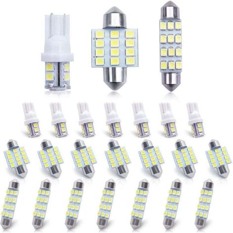 Automotive LED bulbs, 24 pack, suitable for interior lighting, courtesy lighting, trunk lighting, license plate lighting, etc. (white) (1/4)