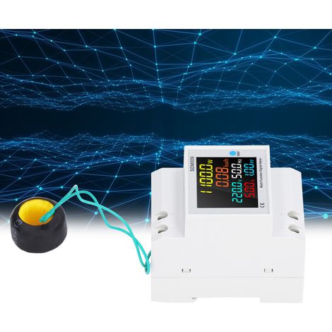 SDM009-E Modifiziertes einphasiges digitales Messgerät für den Heimgebrauch zur Schienenmontage, Anzeige von Spannung, Stromstärke, Frequenz, Leistungsfaktor und Elektrizität (externer AC40-300V Strom (1/5)