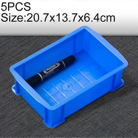 Boîte à outils multifonction en plastique - 5 pièces, rangement épais, 20,7 x 13,7 x 6,4 cm, bleu (1/4)