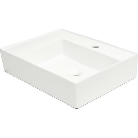 Lavabo SAT Cube Way 60x46 cm avec trou pour robinet au centre (SATCW6046L) (1/5)
