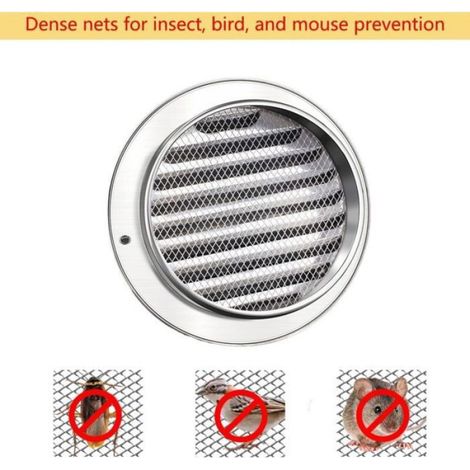 Grille Ventilation Ronde Inox - 160 mm avec moustiquaire - Hotte désenfumage (1/4)