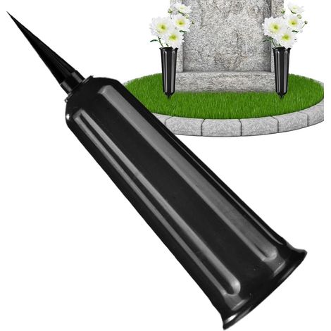 Vase de Cimetière pour Tombe Avec Piquet Porte-Fleurs Commémoratif  Vase À Fleurs Pour Cimetière Pour Pierre Tombale Et Stèle Avec Florales En Extérieur De (1/5)