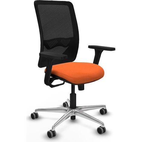 Chaise de bureau piqueras y crespo Zulema noir aluminium maille (1/2)