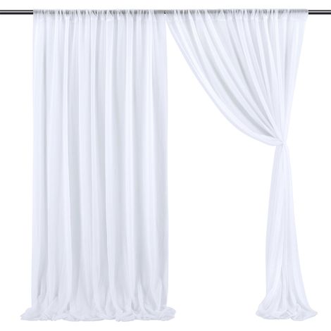1,5 x 3 m großer, fotografischer Schleierbogen, vielseitiger, transparenter Vorhang für Hochzeiten, Weiß (1/5)