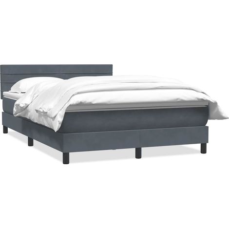 Maison Exclusive - Giroletto a Molle con Materasso Grigio Scuro 160x210 cm Velluto (1/5)