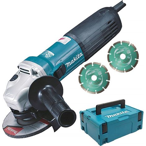 Makita – Meuleuse 125mm 1100W – Système anti-redémarrage – Démarrage progressif – Carter orientable en aluminium – Pour béton armé