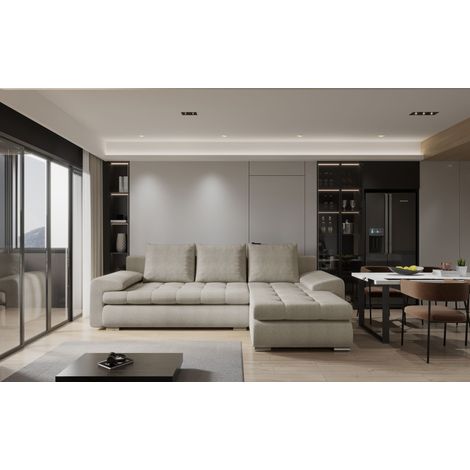Kaiser Möbel Elegantes und modernes Ecksofa TOMI Abriamo Beige Rechts (1/4)