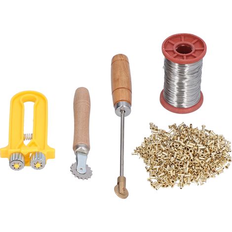Kit d'outils pour apiculture débutant : outil à enfiler le fil, tendeur de fil de ruche avec œillets en cuivre, fils de fer