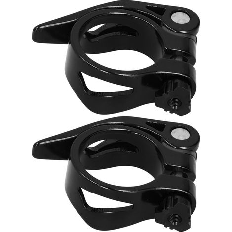 Lot de 2 colliers de serrage rapide pour tige de selle de vélo de route/VTT, 34,9 mm, noir (1/5)