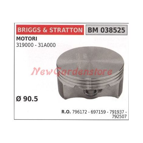 Émbolo para tractor cortacésped segadora 319000 Ø  90,5mm B&S 038525