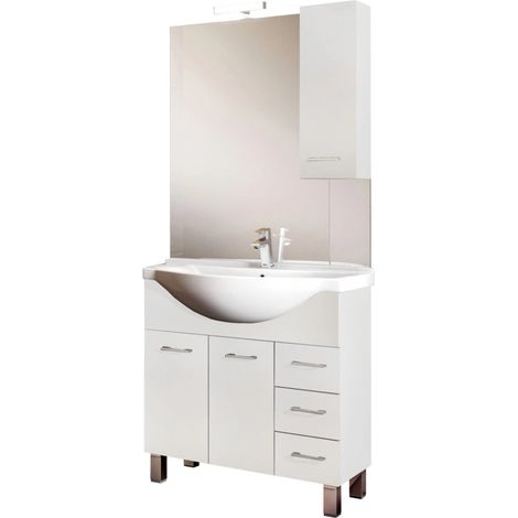 mobile bagno "gaia" 2 ante, 3 cassetti e 1 colonna 85x50x200 cm