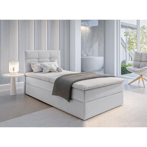 AX LIVING Stauraumbett 120x200 cm Geceteni Boxspringbett Grau