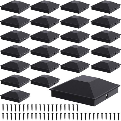 SIENTICE Capuchons de poteaux de clôture de tour de 4x4 pouces, capuchons de poteaux, capuchons de poteaux de clôture en paquet de 24 (1/5)