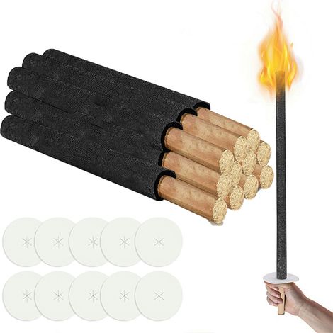 Wolketon Torce di cera da giardino Torce di cera naturale con manico extra lungo. per Pasqua.Confezione da 10