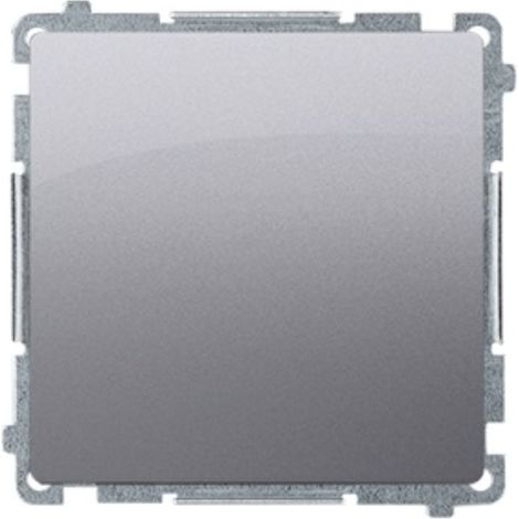 Simon Basic Einzel-Drucktaster ohne Piktogramm 10AX 250V, Schnellverbinder, metallisierter Edelstahl BMP1.01/21