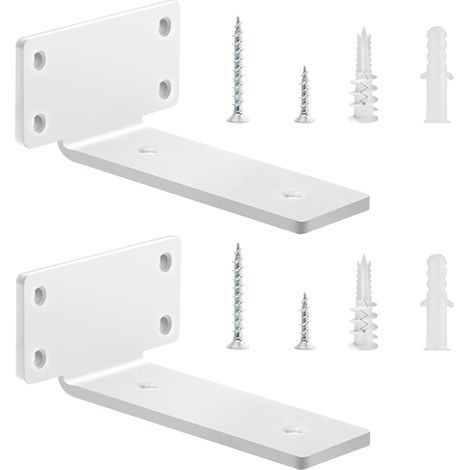 2er-Pack schwebende Regalhalterungen, 15 cm, robuste Regalhalterungen für Regale, industrielle Regalhalterungen mit passenden Schrauben, Regalhalterung, 75 kg Tragkraft (weiß)