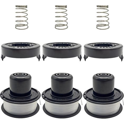 Lot de 3 bobines fil et couvercle pour débroussailleuse + capuchon avec ressort A6226 GL250 GL310 GL360, bobine ligne rechange (3 - (1/5)