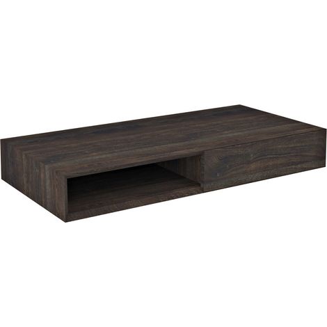 MORIAN Meuble vasque 100x14x48cm, chêne noir, droite (1/4)