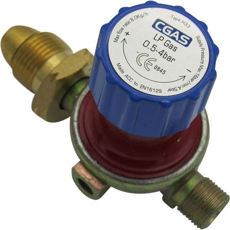 Propane Regulator Adjustable Pressure (0.5-4 Bar Gas Fitting Torch Appliance) (1/5)
