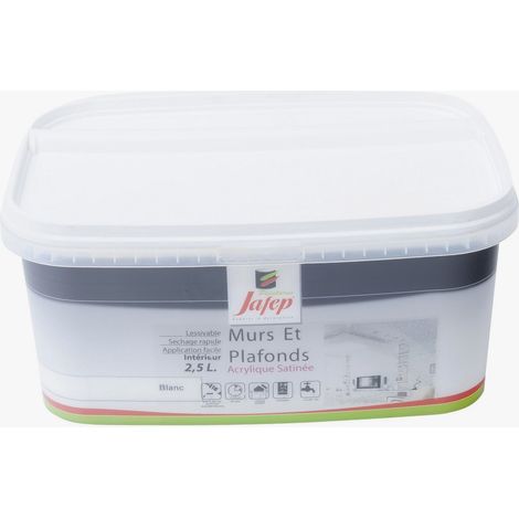 Pittura murale e soffitto satinata bianca 2,5L Jafep (1/4)