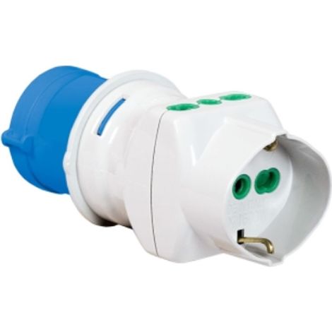 Adaptador industrial 16A CEE azul IP44 (1/2)