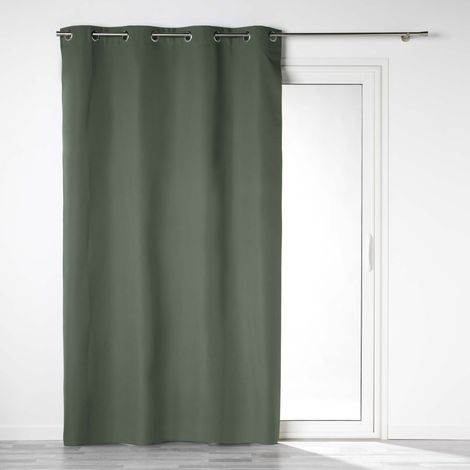 Rideau a oeillets 140 x 260 cm 100% occultant/microfibre unie obscure Kaki