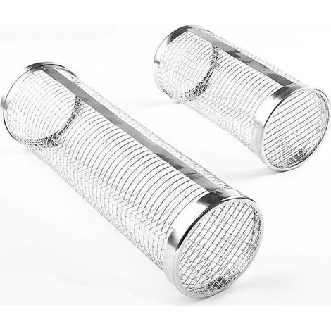 2 pièces de cage de barbecue, cylindre de barbecue rond, cage de barbecue 304 (1/5)