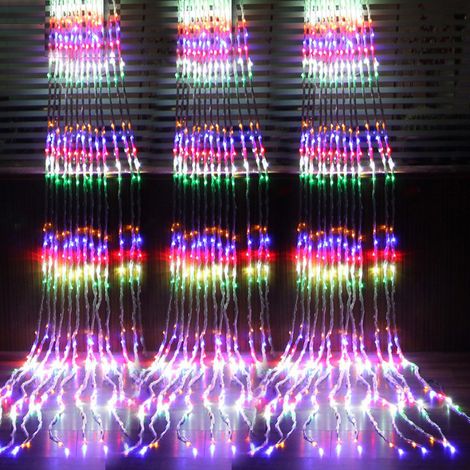 Guirlande Lumineuse Cascade - 320 LED - Effet Eau / Neige / Rideau - 3 x 3 m - 8 Modes Clignotants - Extérieur Intérieur - 1 Pièce (1/5)