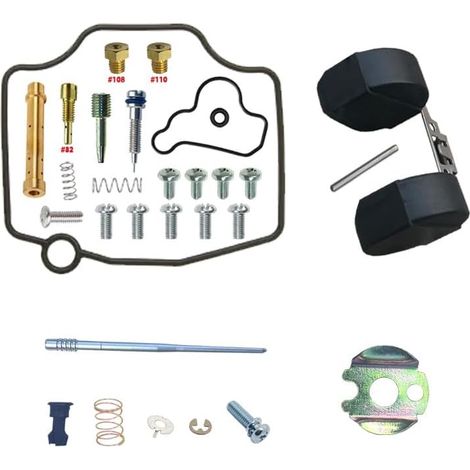 Kit de réparation de carburateur pour XC125 1989-1990 125 cm³ Kit + flotteur Compatible XC125 monocylindre 125 cm³ joints en nitrile résistant à l'essence, gicleurs en laiton de précision, joints (1/2)