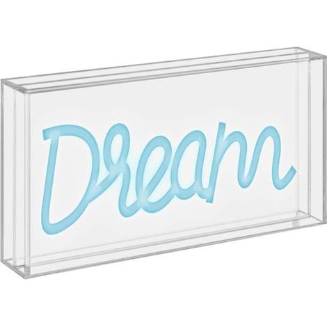 WD LifeStyle Insegna Neon con Cornice in Plexiglass 23 x 13 Cm Decoro Dream