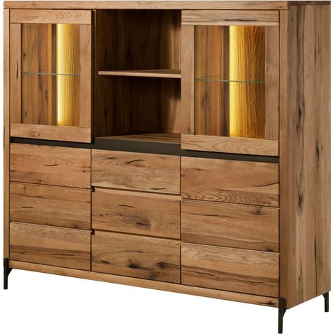 Highboard Wild-/Zerreiche 160x47x145 natur geölt MONTREUX LUX 105