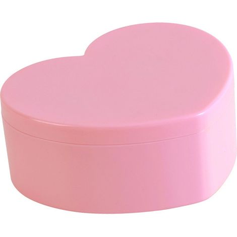 Boîte à Bijoux Cœur Rose Plastique 2 Niveaux Petit Organisateur Mignon Étanche pour Femme Fille Cadeau Saint-Valentin Anniversaire (1/5)