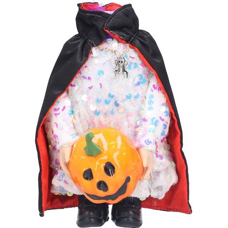 Poupée Halloween sans tête - Lutin en peluche avec citrouille et cape vampire pour décoration (1/5)
